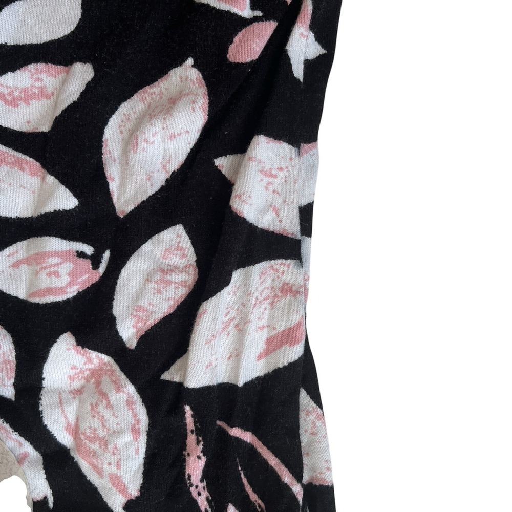Karen Scott Women's Size XL Cardigan Sweater Black Pink Flower Petals Floral - Picture 5 of 8